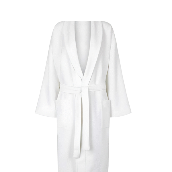 Bath robe White wide slevees