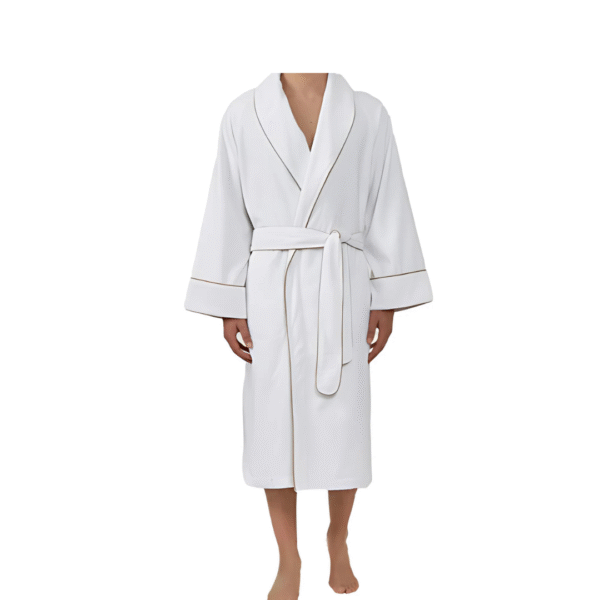 White Bath Robe (Men) Ribbon