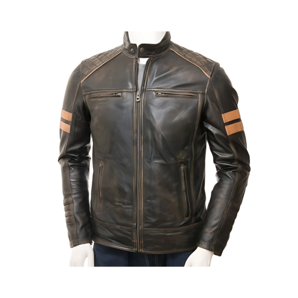 Sheep leather Jacket Rush black for Men