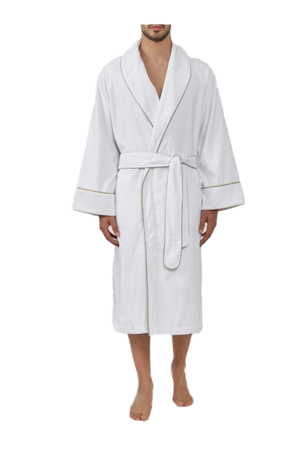 White Bath Robe (Men) Ribbon