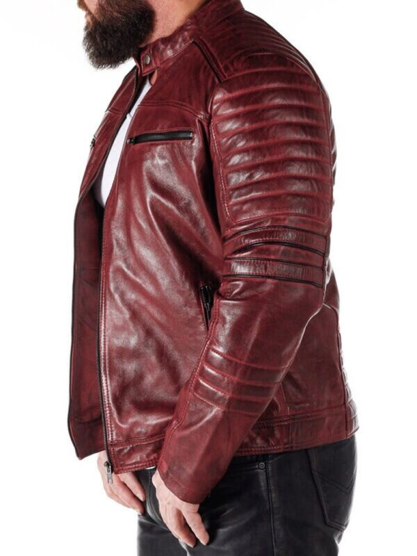 ADORNELUXE REDISH BROWN LEATHER JACKET FOR MEN - Image 5