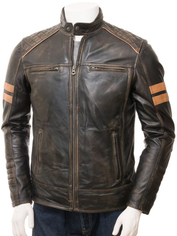 Sheep leather Jacket Rush black for Men