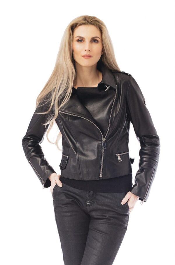 Moto Style Leather Jacket - Image 2