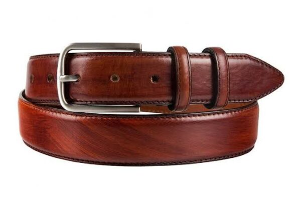 Hand made leather belt for men Reddish